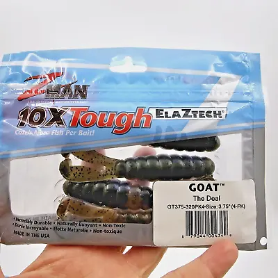 Z-Man 3 3/4  Goat 4 Count 10XTough ElaZtech Made In USA 3.75  Twin Tail Grub • $3.19