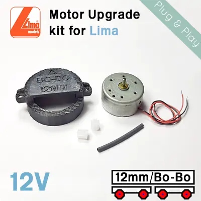 12V Lima Replacement CD Motor Adaptor Kit (12MM/Bo-Bo/26/33/HST/101/Railcar) LA6 • £12.90