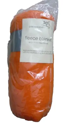 Dreamscene Fleece Blanket Orange Approx 120x150cm Brand New • £7.50