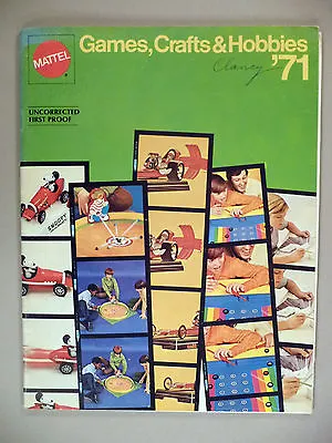 Mattel CATALOG - 1971 ~~ Games Crafts & Hobbies ~~ Uncorrected First Proof Copy • $119.99