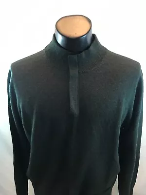 Jos A. Bank  Quarter Button Executive Collection Mock Neck Sweater - Black - L • $14.99