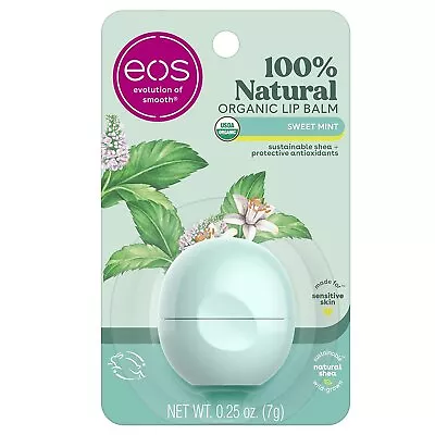 Eos 100% Natural & Organic Lip Balm- Sweet Mint Dermatologist Recommended... • $6.49