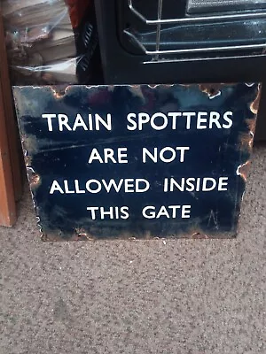 Train Spotters Enamel Railway Sign. British Rail Station. • £85