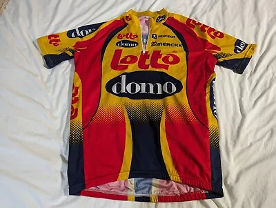 Lotto Domo Cycling Jersey Adult Multicolor Quarter Zip Short Sleeve Pullover Men • $10