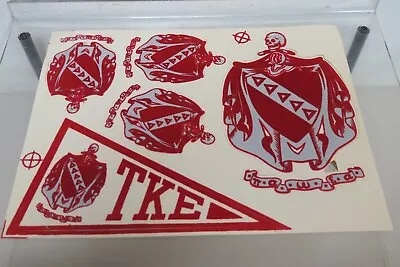 Tau Kappa Epsilon TKE Fraternity Vintage Sticker Sheet - 1950's Velour Enhanced • $44.99