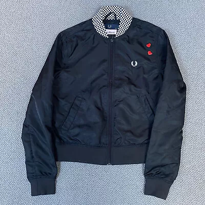 £71.96 • Buy FRED PERRY X AMY WINEHOUSE Jacket Womens Bomber Black Harrington UK 6