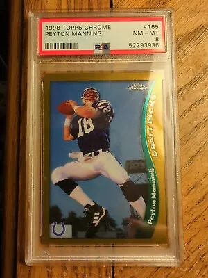 1998 Topps Chrome Peyton Manning #165 Rookie RC PSA 8 Colts Broncos HOF • $90