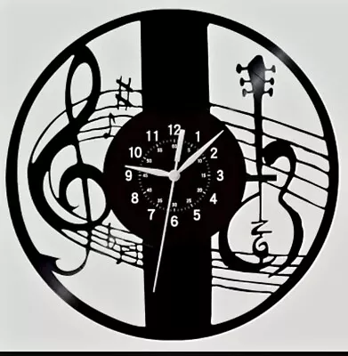 Music Vinyl Records Wall Clock Christmas Decorations Gifts Music Notes Round Clo • $35