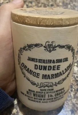 Vintage James Keiller & Son Dundee Orange Marmalade 1lb Jar Paper Label Intact • $44