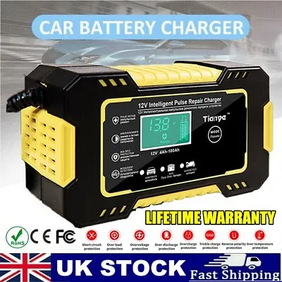 Car Battery Charger 12V 6A Fast Charger Automatic Smart Pulse Repair AGM/GEL UK • £14.99