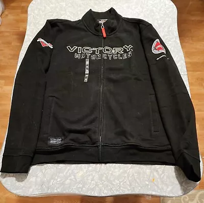 Victory Motorcycles Sweatshirt Men's  Black Full Zip XL NWOT • $50.88