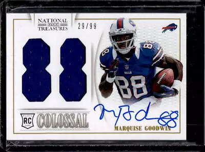 Marquise Goodwin 2013 National Treasures #25 Colossal Jersey Auto /99 • $8.99