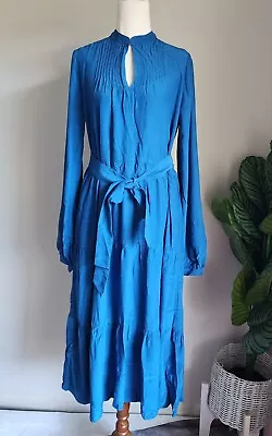 Witchery Longsleeves Maxi Dress Size 8XS Blue BNWT RRP $159.95 • $84.95