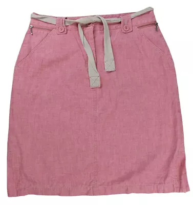 J. Jill Womens Size 10 Skirt Nantucket Red Salmon Pink Cotton Short Side Zippers • $14.50