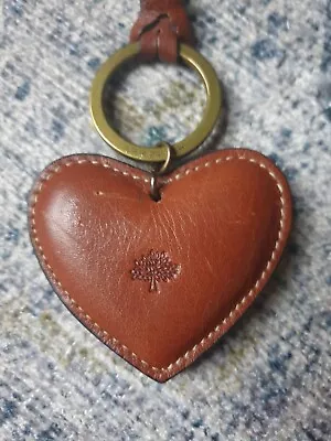 Mulberry Keyring Oak Brown Leather Heart • £45