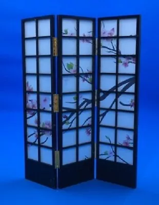 Dollhouse Miniature Shoji Screen With Cherry Blossoms Kit - 1:12 Scale • $20