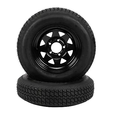 2-Pk Trailer Tires On Rim ST175/80D13 175/80 D 13 LRC 5 Lug Black Spoke Wheel • $162.99