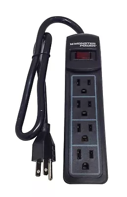 Monster Essentials 410 Series PowerCenter Surge Protector W/ 4 Outlets - Black • $11.99