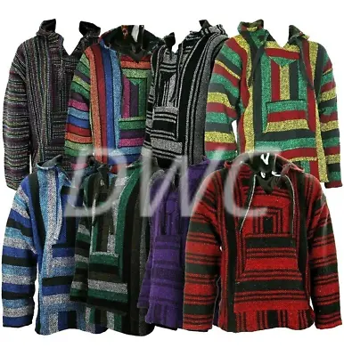 Mexican Poncho Baja Hoodie Surfer Skater Drug Rug Jacket Made In Mexico 10 PCS • $137.50