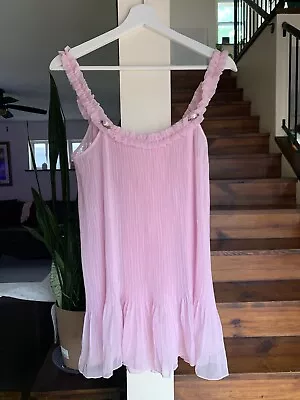 Vtg Victoria's Secret Lingerie Sheer Nightgown Ruffle Chiffon Babydoll Pink Sz M • $26.99