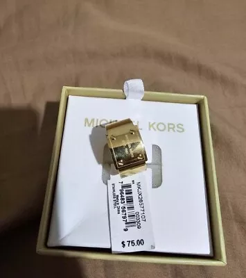 Michael Kors MK Brilliance Gold Logo Ring Size 7 New W/ Tags Box • $42