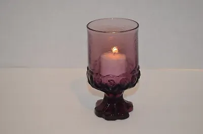 1 Vtg Franciscan Plum/amethyst Purple Madeira Glass 4.75” Candleholder/ Goblet • $5