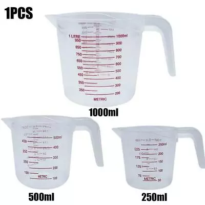 Clear Plastic Measuring Cup Jug Pour Spout Kitchen Tool Supplies New W4S0 • $3.37