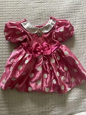 Disney Store Minnie Mouse Costume Girl Pink Polka Dots Halloween Size 2T/3T • $10.30