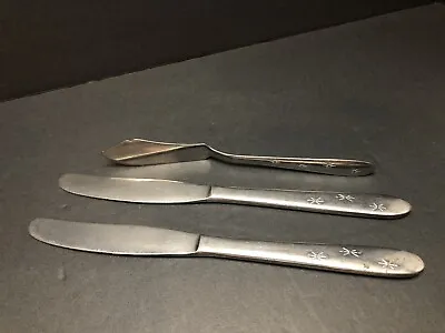 Vintage MCM Japan Starburst Atomic Stainless Steel Knives Silverware Set Of 3 • $8