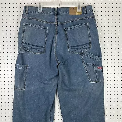 Machine Carpenter SUPER BAGGY Wide Leg Denim Jeans Streetwear Skate Y2K SZ 38x30 • $42.85