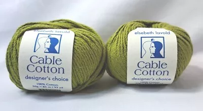 Elsebeth Lavold Cable Cotton Designer’s Choice Lot Of 2 Skeins Color  14 Green • $20