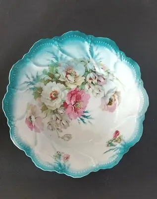 Vintage Leuchtenburg Bowl  Roses Germany 9 In • $15