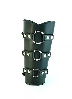 Armband Gauntlet With 3 Ring Leather Strapped Punk Rock Goth Bikers Steampunk • $39.99