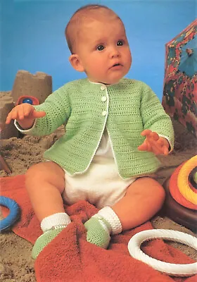 Baby Girls Easy Matinee Coat Jacket Cardigan Booties CROCHET PATTERN 18  19  20  • £2.15