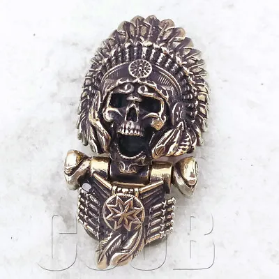 CooB Bronze Paracord Buckle Shackle INDIAN CHIEF SKULL Paracord Bracelet Making • $39.99