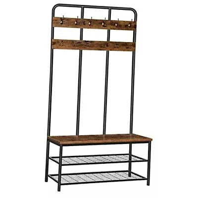 Hall Tree With Bench Entryway Bench With Coat Rack Mud Room Bench With 12  • $127.58