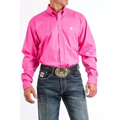 Cinch Men's Western Solid Pink Button-Down Shirt MTW1103320 • $54.95