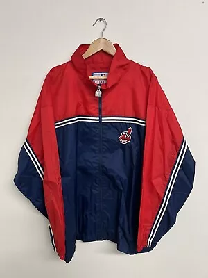 Vintage Cleveland Indians Jacket Men’s Xl Vtg 90s Chief Wahoo MLB Windbreaker  • $33