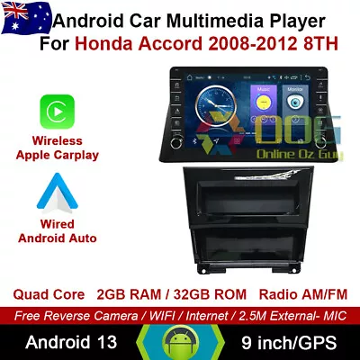 9  Android 13 Quad Core Car Non DVD GPS For Honda Accord 2008-2012 8TH Carplay • $459.90