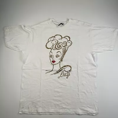 Vintage 1991 I Love Lucy Shirt Size Xl 90s Tv Show Promo Gold Glitter • $40