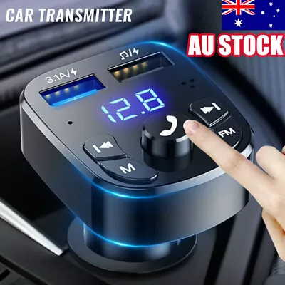 Car FM MP3 Player Bluetooth Transmitter 5.0 Wireless Handsfree 2 USB Charger WZ • $11.03