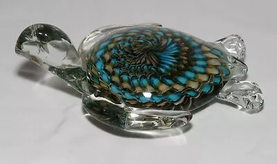 Murano Art Glass Sea Turtle Paperweight Gold Fleck • $49.99