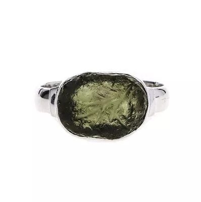 Moldavite Gemstone Ring 925 Solid Sterling Silver Handmade Jewelry Gift For Her • $33.17