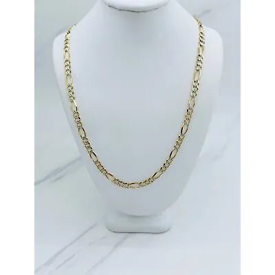 14k Solid Gold Necklace Figaro Women’s / Men’s 24” - Cadena Oro Solido Real • $1098.90
