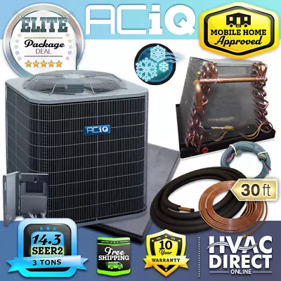 3 Ton 14.3 SEER2 ACiQ Mobile Home Split Air Conditioner + Coil W/Install Kit • $2622