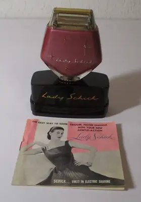 Vintage LADY SCHICK Electric Razor & BOOKLET Purple # 5863 • $14.99