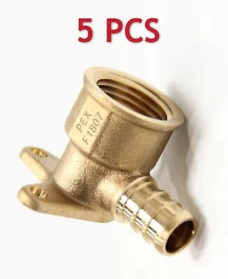 EFIELD 5 PCS  1/2  PEX X 1/2  Female NPT  Drop-Ear Elbow Crimp Brass Fitting • $15.55