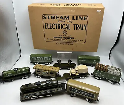 Rare Modern Marx 9 Piece Military / Army Supply Train Set O Gauge W/ Box #10471 • $1099.99