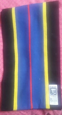 £12.99 • Buy Traditional English Vintage Wool School/uni Scarf Black/blue/red/yellow Stripe 