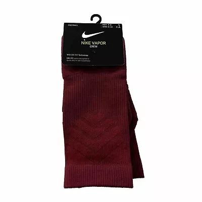 Nike Vapor Cushioned Crew Football Socks Red Maroon Color Size M (6-8) W (6-10) • $13.99